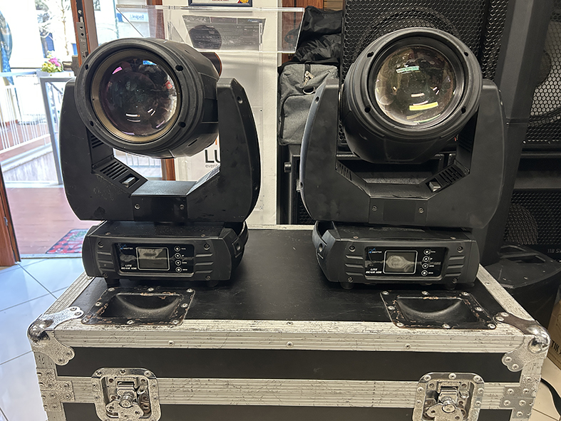 Coppia teste mobili Sagitter LITE BEAM 10R – KIT con case usate