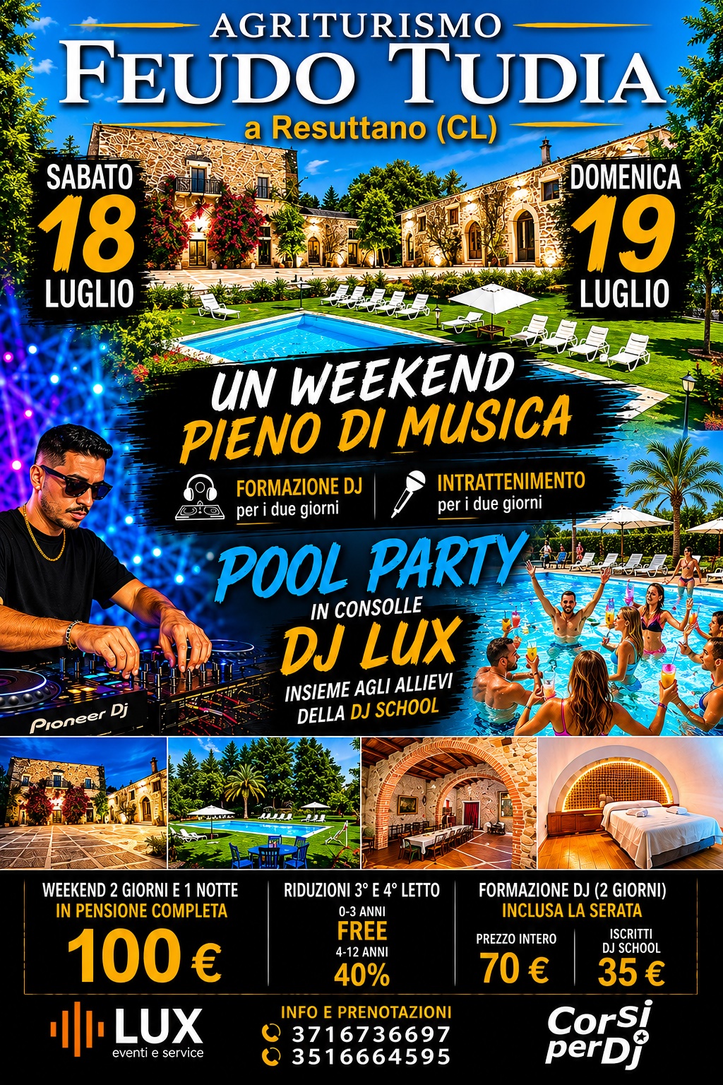 Weekend 18 e 19 luglio agriturismo Tudia con LUX